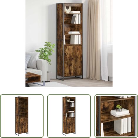 vidaXL Armadio in legno -  Armadi alti 2 pcs Quercia Fumosa 60 x 36 x 200 cm