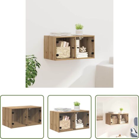 vidaXL Armadio in legno -  Armadietto a muro Rovere artigianale 68 x 37 x 35 cm