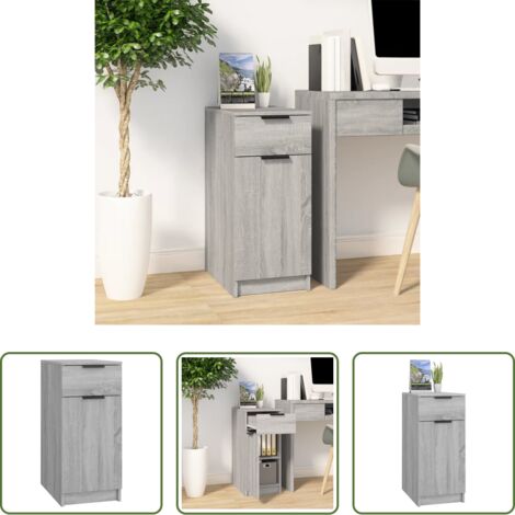 vidaXL Armadio in legno -  Armadietto da Scrivania Grigio Sonoma 33,5x50x75 cm Legno