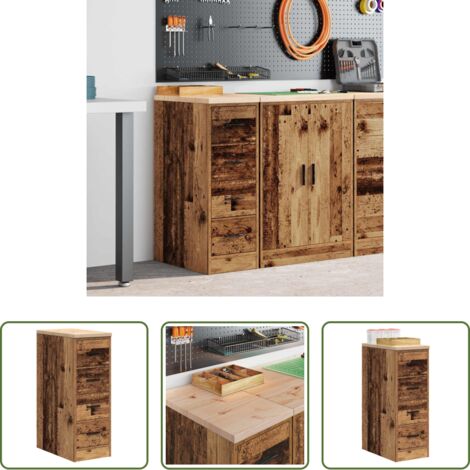 vidaXL Armadio in legno -  Armadietto per Garage in Legno Vecchio 30x51x85 cm
