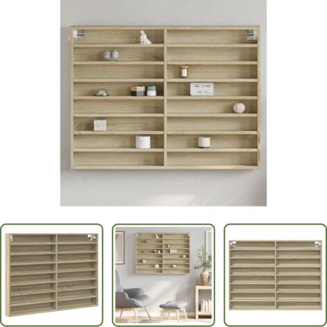 vidaXL Armadio in legno -  Armadietto Vetrina Rovere Sonoma 100x8,5x75cm Legno Multistrato