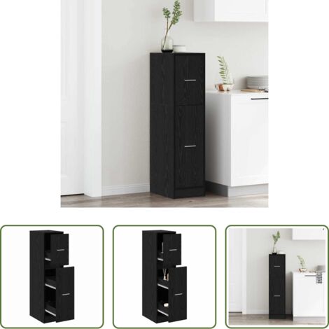 vidaXL Armadio in legno -  Armadio da Apoteca Rovere nero 30 x 41 x 118 cm