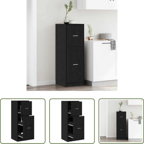 vidaXL Armadio in legno -  Armadio da Apoteca Rovere nero 40 x 41 x 118 cm