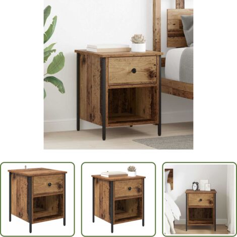 vidaXL Armadio in legno -  Armadio da Notte con cassetto Legno vecchio 40 x 42 x 50 cm