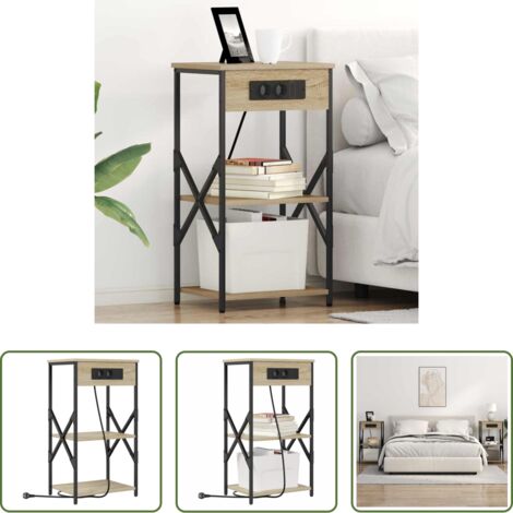 vidaXL Armadio in legno - Armadio da Notte con lo scaffale Rovere Sonoma 41 x 31 x 76 cm