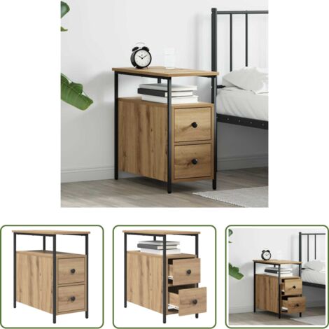 vidaXL Armadio in legno -  Armadio da Notte rovere artigianale 30 x 60 x 60 cm