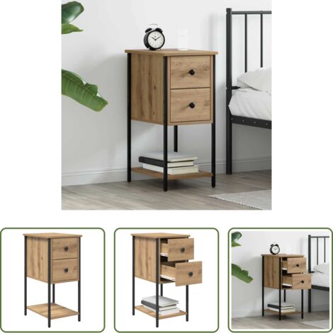 vidaXL Armadio in legno -  Armadio da Notte rovere artigianale 32 x 42 x 70 cm