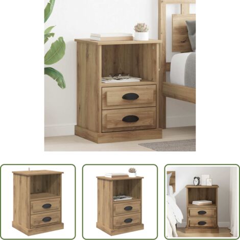 vidaXL Armadio in legno -  Armadio da Notte Rovere artigianale 36 x 43 x 60 cm