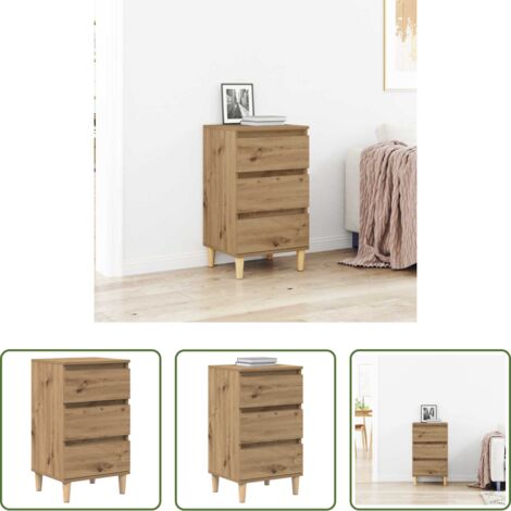 vidaXL Armadio in legno -  Armadio da Notte Rovere artigianale 40 x 35 x 70 cm