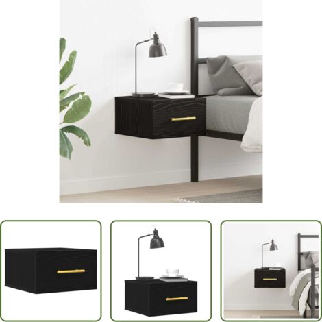 vidaXL Armadio in legno -  Armadio da Notte Rovere Nero 35 x 35 x 20 cm Legno multistrato