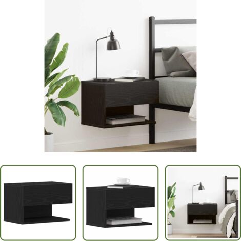 vidaXL Armadio in legno -  Armadio da Notte Rovere Nero 46 x 30 x 30 cm Legno multistrato