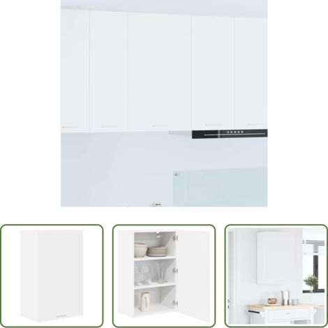 vidaXL Armadio in legno -  Armadio pensile Bianco 50 x 31 x 80 cm Legno multistrato