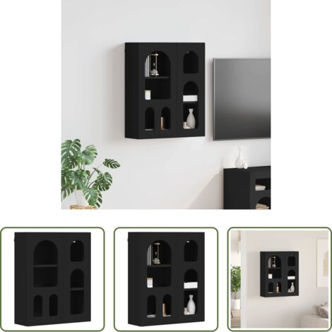 vidaXL Armadio in legno -  Armadio pensile Nero 59 x 20 x 71.5 cm Legno multistrato