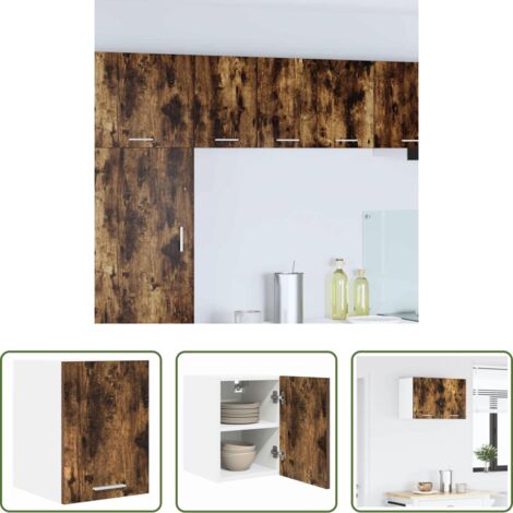 vidaXL Armadio in legno -  Armadio pensile Rovere Affumicato e Bianco 30 x 31 x 40 cm