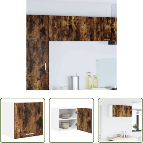 vidaXL Armadio in legno -  Armadio pensile Rovere Affumicato e Bianco 40 x 31 x 40 cm