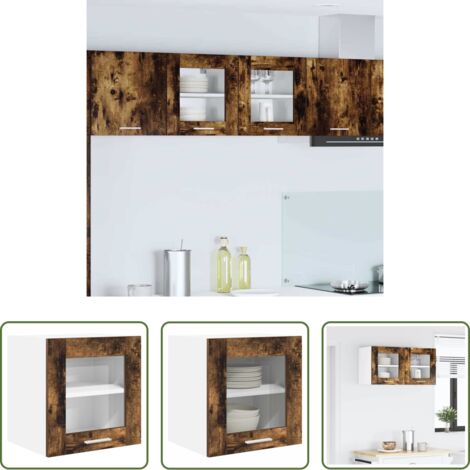 vidaXL Armadio in legno -  Armadio pensile Rovere fumé 40 x 31 x 40 cm Legno multistrato