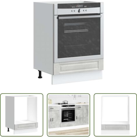 vidaXL Armadio in legno -  Armadio per Forno Porto Grigio Cemento in Legno Multistrato