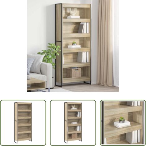 vidaXL Armadio in legno -  Armadio per Libri 2 pcs Sonoma 80 x 30 x 155 cm