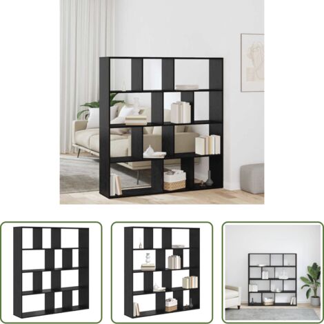 vidaXL Armadio in legno -  Armadio per Libri Rovere Nero 132 x 29 x 141,5 cm