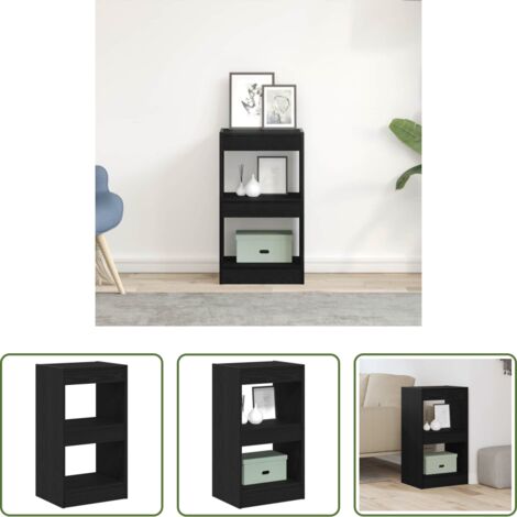 vidaXL Armadio in legno -  Armadio per Libri Rovere Nero 40 x 30 x 71,5 cm