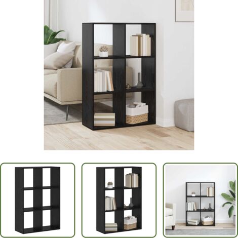 vidaXL Armadio in legno -  Armadio per Libri Rovere Nero 69,5 x 29 x 103,5 cm