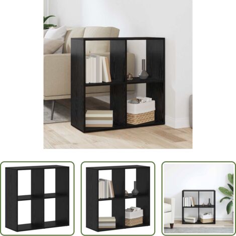 vidaXL Armadio in legno -  Armadio per Libri Rovere Nero 69,5 x 29 x 69,5 cm