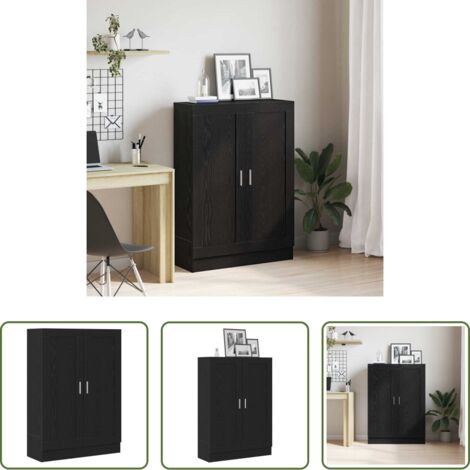 vidaXL Armadio in legno -  Armadio per Libri Rovere Nero 82,5 x 30,5 x 115 cm