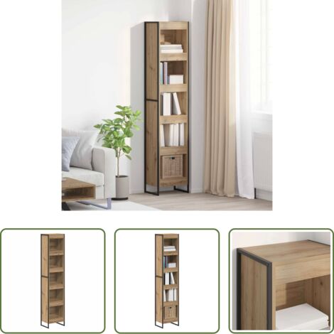vidaXL Armadio in legno artigianale -  Armadio per Libri Rovere Artigianale 80 x 30 x 155 cm
