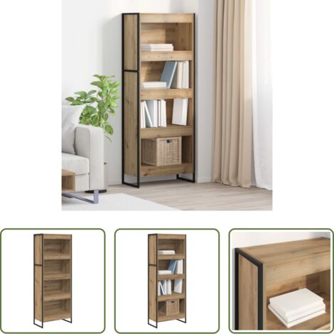 vidaXL Armadio in legno artigianale -  Armadio per Libri Rovere Artigianale 80 x 30 x 155 cm