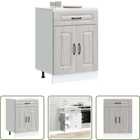 vidaXL Armadio in legno -  Base da Cucina Kalmar Grigio Sonoma in Legno Multistrato