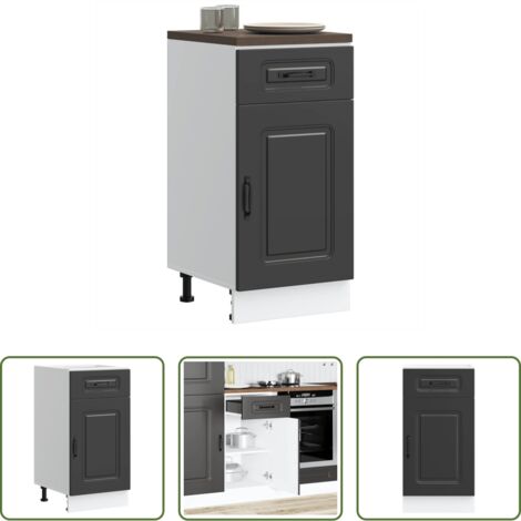 vidaXL Armadio in legno -  Base da Cucina Kalmar Nero in Legno Multistrato