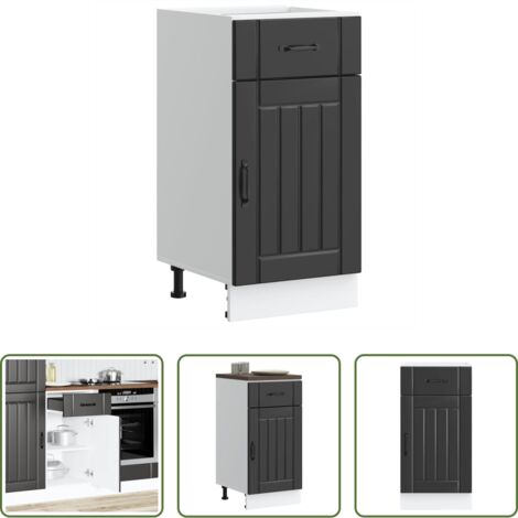 vidaXL Armadio in legno -  Base da Cucina Lucca Nero in Legno Multistrato