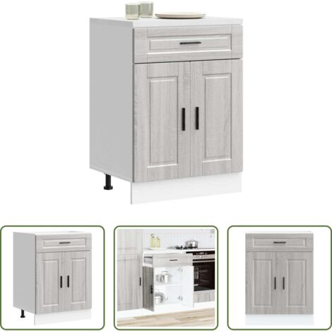vidaXL Armadio in legno -  Base da Cucina Porto Grigio Sonoma in Legno Multistrato