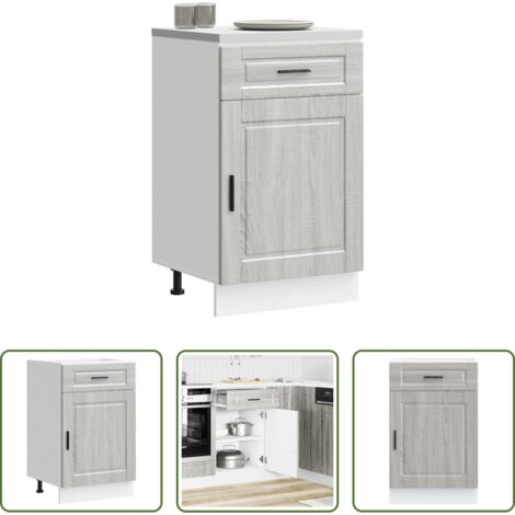 vidaXL Armadio in legno -  Base da Cucina Porto Grigio Sonoma in Legno Multistrato