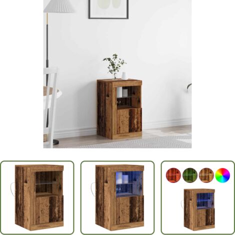 vidaXL Armadio in legno -  Madia LED Legno vecchio 41 x 37 x 67 cm Legno multistrato