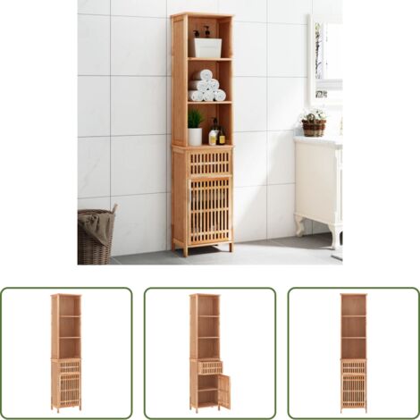 vidaXL Armadio in legno massello -  Armadietto da Bagno 42x29x182 cm in Legno Massello di Noce