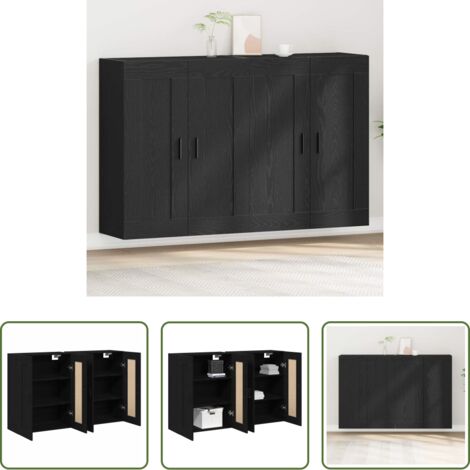 vidaXL Armadio in legno -  Mobile a muro 2 pcs Rovere artigianale 69,5 x 34 x 90 cm