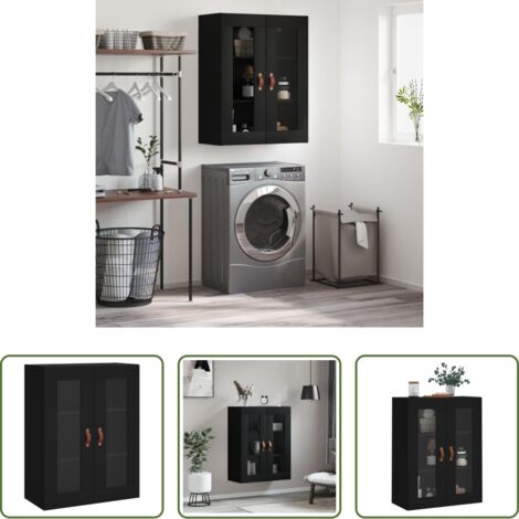 vidaXL Armadio in legno -  Mobile a Parete Nero 69,5x34x90 cm