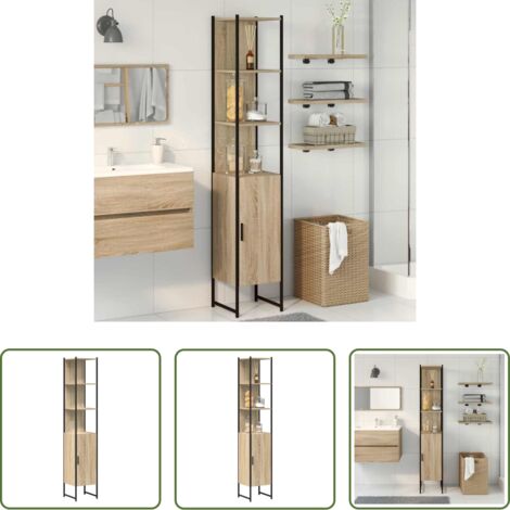 vidaXL Armadio in legno -  Mobile da Bagno Sonoma 33 x 33 x 185,5 cm Legno multistrato