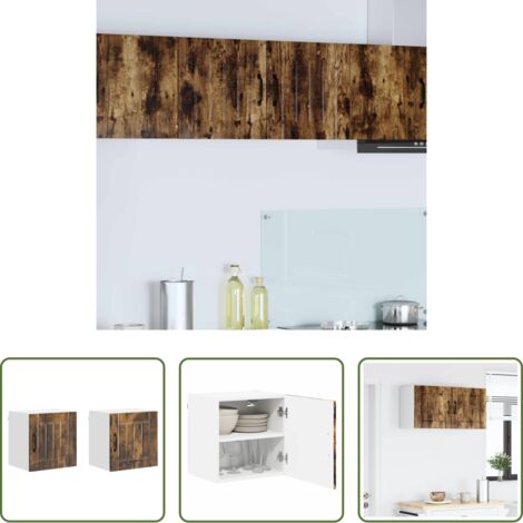 vidaXL Armadio in legno -  Mobile da cucina 2 pcs Rovere fumé 40 x 31 x 40 cm