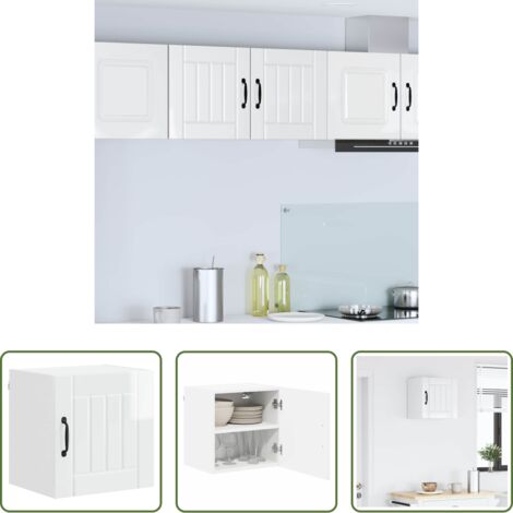 vidaXL Armadio in legno -  Mobile da cucina Bianco Lucido 40 x 31 x 40 cm