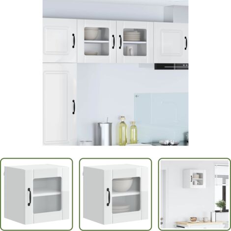 vidaXL Armadio in legno -  Mobile da cucina Bianco Lucido 40 x 31 x 40 cm