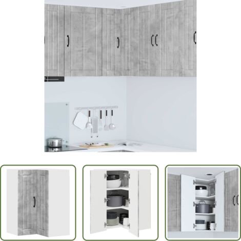 vidaXL Armadio in legno -  Mobile da cucina Grigio cemento 57 x 57 x 80 cm
