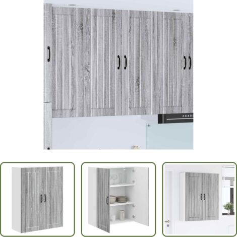 vidaXL Armadio in legno -  Mobile da cucina Grigio Sonoma 80 x 31 x 100 cm