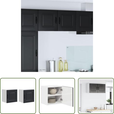 vidaXL Armadio in legno -  Mobile da cucina Kalmar 2 pcs Nero 40 x 31 x 40 cm