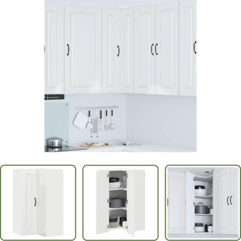 vidaXL Armadio in legno -  Mobile da cucina Kalmar Bianco Lucido 57 x 57 x 100 cm