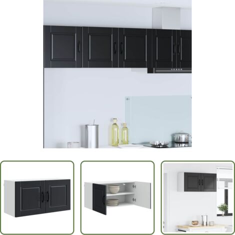 vidaXL Armadio in legno -  Mobile da cucina Nero 80 x 31 x 40 cm Legno multistrato