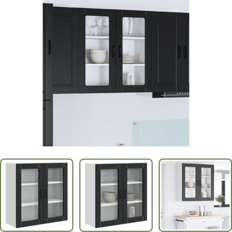 vidaXL Armadio in legno -  Mobile da cucina Nero 80 x 31 x 80 cm Legno multistrato