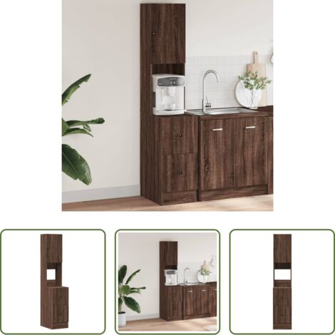 vidaXL Armadio in legno -  Mobile da Cucina Rovere Marrone 35x50x180 cm Legno Multistrato