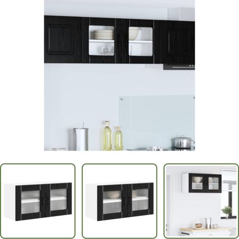 vidaXL Armadio in legno -  Mobile da cucina Rovere Nero 80 x 31 x 40 cm Legno multistrato